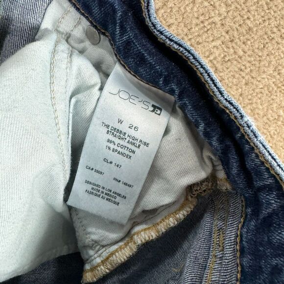 Joe's Jeans Debbie Ankle Jeans Womens Size 26 Blue High Rise Straight Distressed - Picture 12 of 14